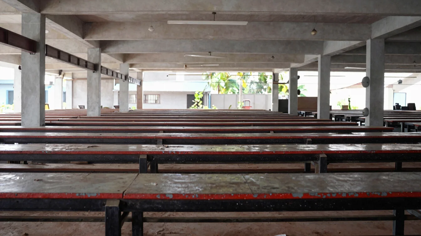 Documentary editorial photograph of a regional factory floor in O